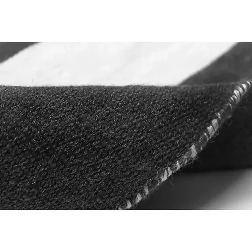 Black Cabana Stripe Indoor/Outdoor Area Rug, 8x8