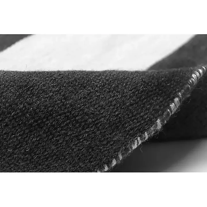 Black Cabana Stripe Indoor/Outdoor Area Rug, 8x11