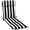 Black Cabana Stripe Outdoor Chaise Cushion