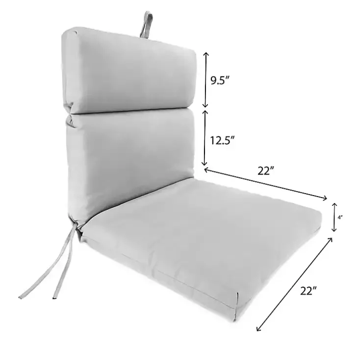 Black Canvas French Edge Outdoor Chair Cushion