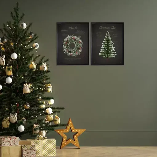 Black Christmas Tree Definition Framed Art Print