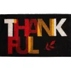 Black Colorblock Thankful Doormat
