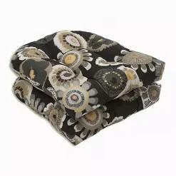 Black Crosby Wicker Chair Cushions, Set of 2