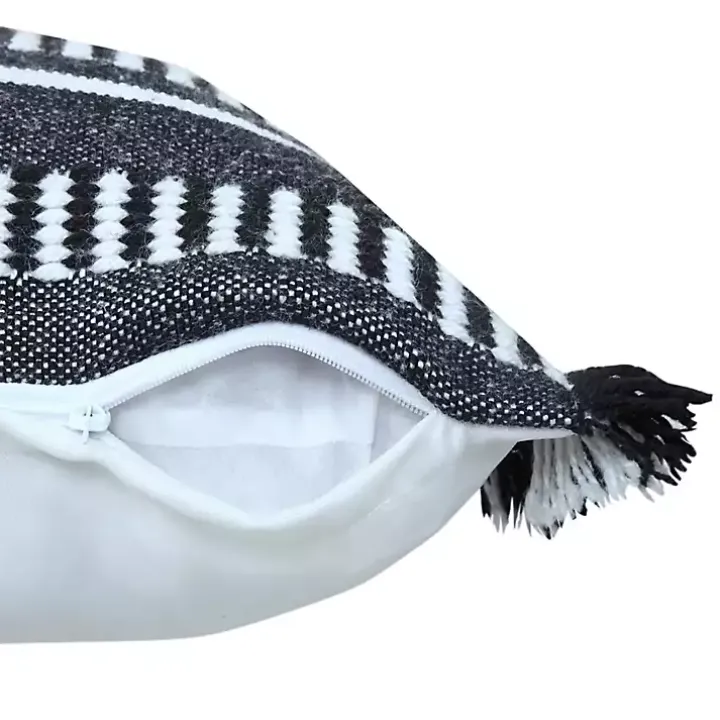 Black Dash Stripe Indoor/Outdoor Pillow