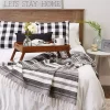 Black Farmhouse Stripe Throw