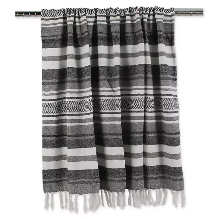 Black Farmhouse Stripe Throw