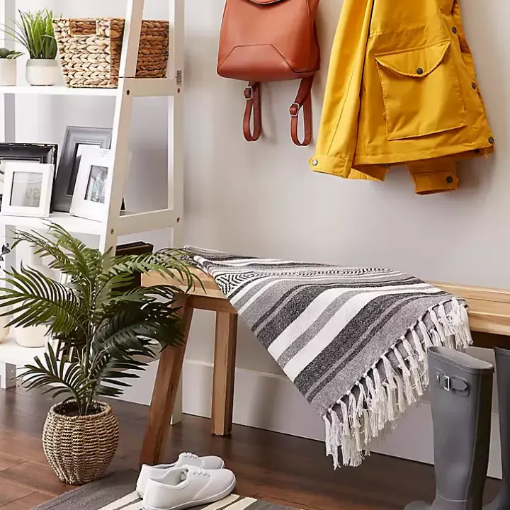 Black Farmhouse Stripe Throw