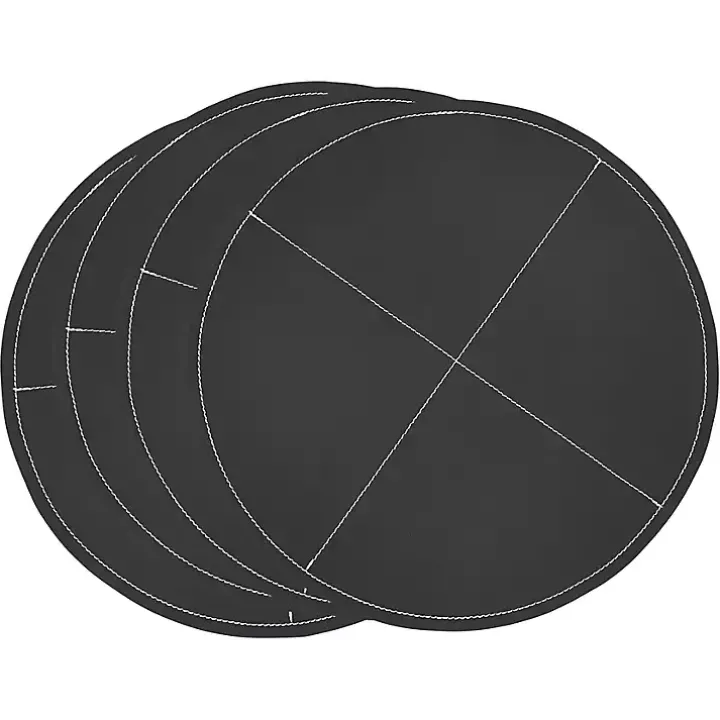 Black Faux Leather Placemats, Set of 4