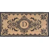 Black Fleur De Lis Monogram D Doormat