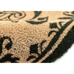 Black Fleur De Lis Monogram D Doormat