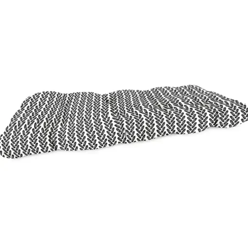 Black French Edge Outdoor Wicker Settee Cushion