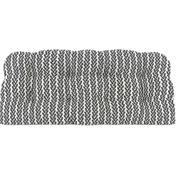 Black French Edge Outdoor Wicker Settee Cushion