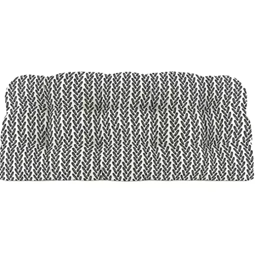 Black French Edge Outdoor Wicker Settee Cushion