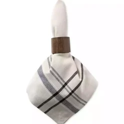 Black French Stripe Napkins, Set of 6