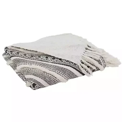 Black Geometric Diamond Throw