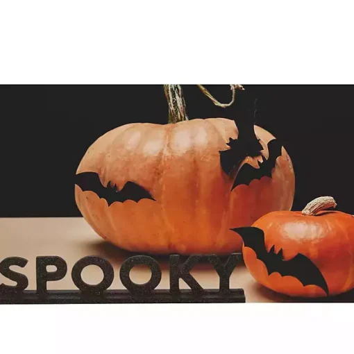 Black Glitter Spooky Tabletop Sign