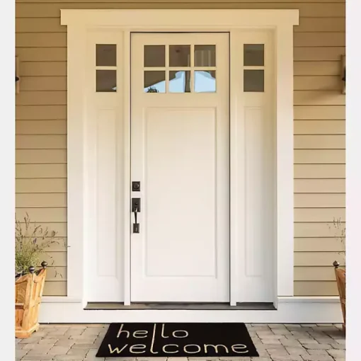 Black Hello Welcome Doormat