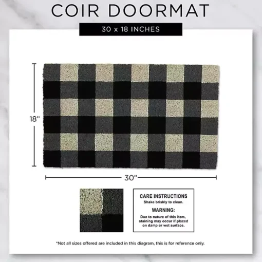 Black Hello Welcome Doormat