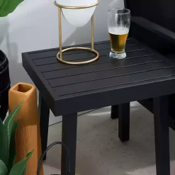 Black Holland Outdoor Side Table