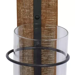 Black Hoop Glass Sleeve Wall Sconce, 24 in.