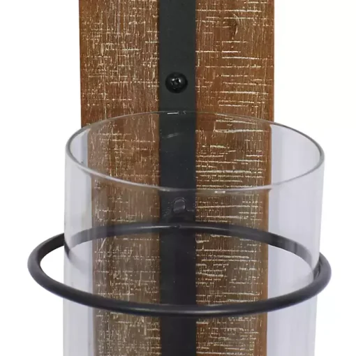 Black Hoop Glass Sleeve Wall Sconce, 24 in.