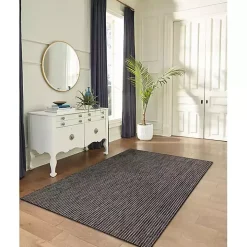 Black Intertwine Indoor/Outdoor Area Rug, 7x9