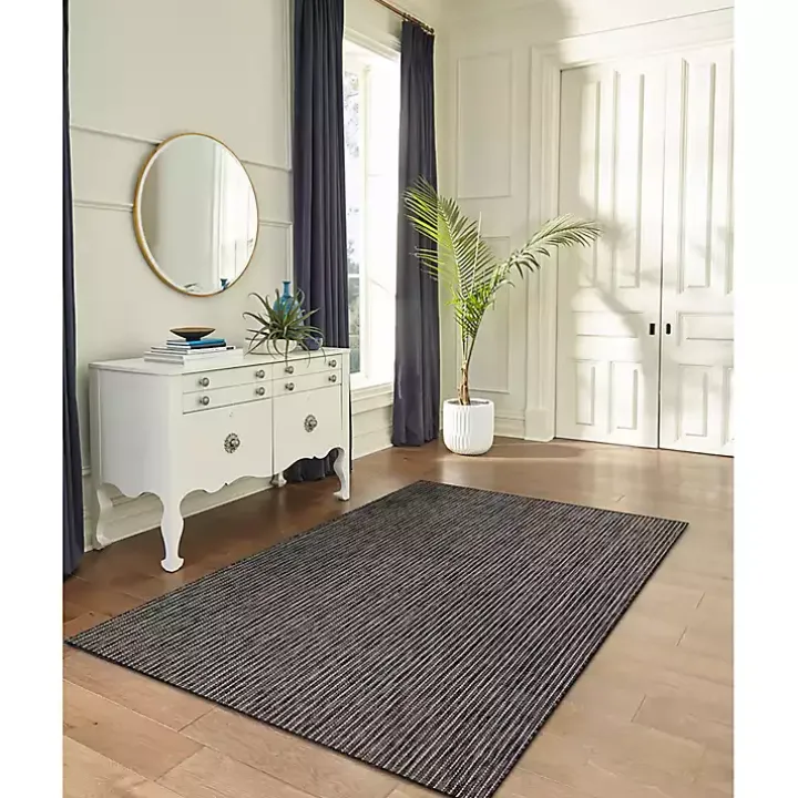 Black Intertwine Indoor/Outdoor Area Rug, 7x9