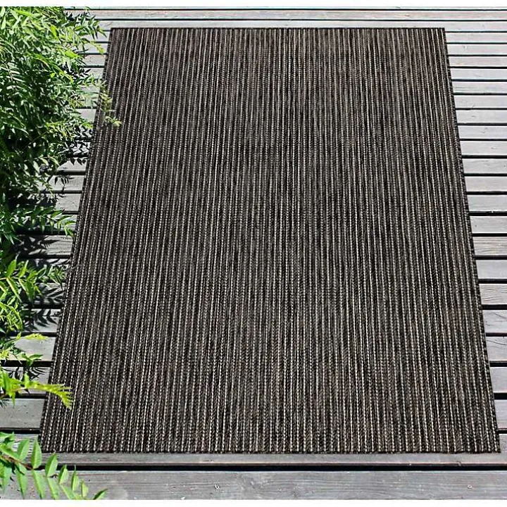 Black Intertwine Indoor/Outdoor Area Rug, 4x7