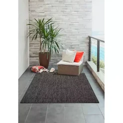 Black Intertwine Indoor/Outdoor Area Rug, 7x9