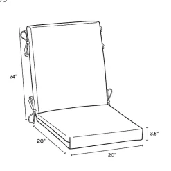 Black Leala Texture Outdoor Dining Chair Cushion