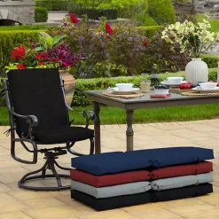 Black Leala Texture Outdoor Dining Chair Cushion