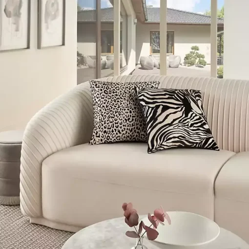 Black Leopard Jacquard Pillow