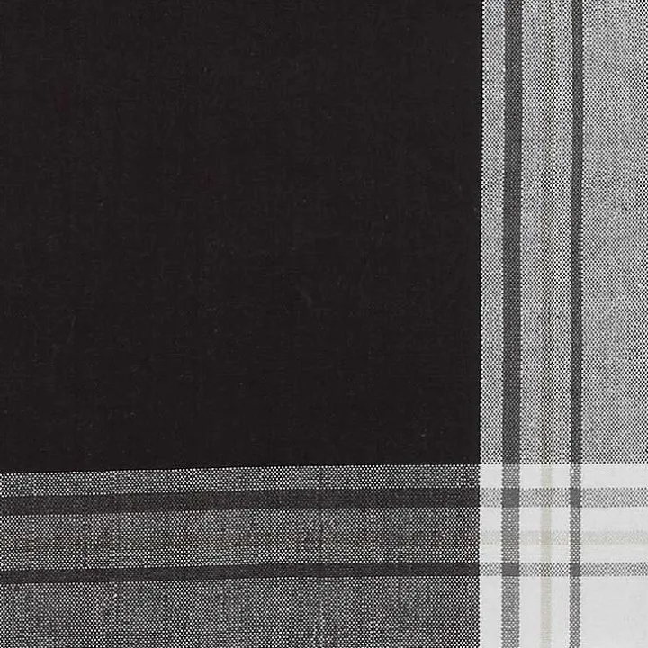 Black Long Stripe Bordered Table Runner, 72 in.