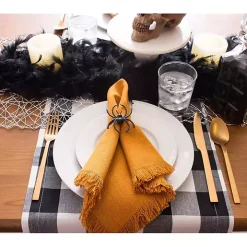 Black Matte Spider Napkin Rings, Set of 6