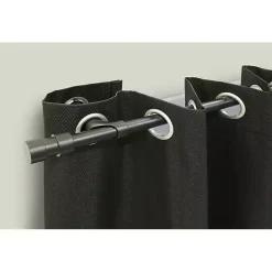 Black Metal Blackout Finial Curtain Rod, 72 in.