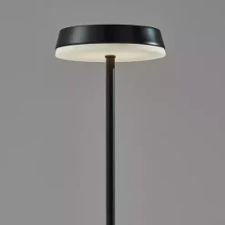 Black Metal Disc Frosted Light Cordless Table Lamp