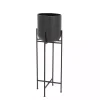Black Metal Dome Planter with Stand, 46 in.