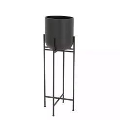 Black Metal Dome Planter with Stand, 46 in.