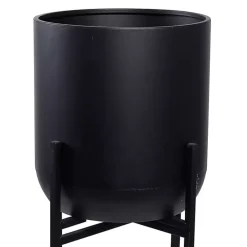 Black Metal Dome Planter with Stand, 46 in.