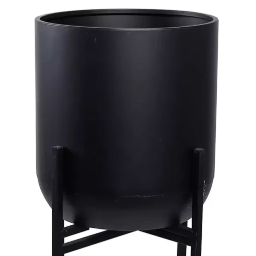 Black Metal Dome Planter with Stand, 46 in.
