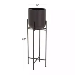 Black Metal Dome Planter with Stand, 46 in.