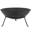 Black Metal Fire Bowl with Tapered Legs