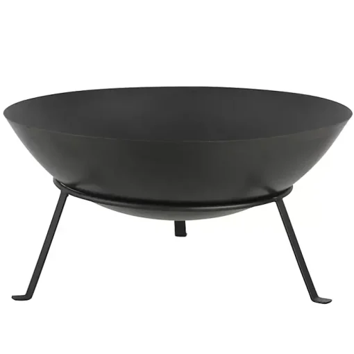Black Metal Fire Bowl with Tapered Legs