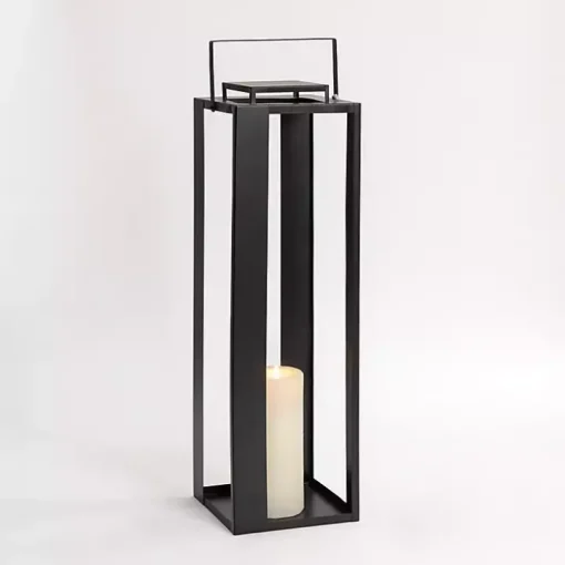 Black Metal Harlow Lantern, 30 in.
