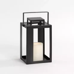 Black Metal Harlow Lantern, 10 in.