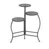 Black Metal Medallion 3-Tier Folding Plant Stand