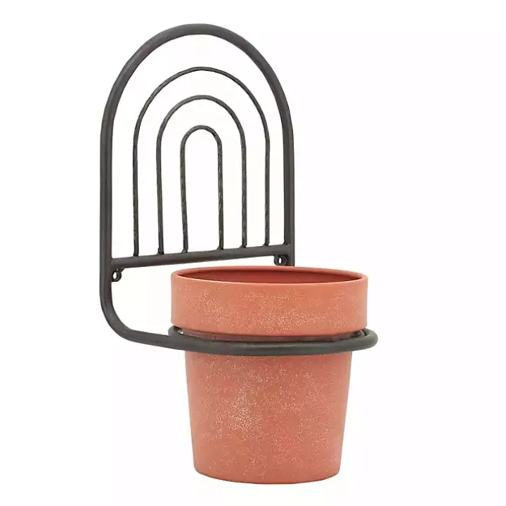 Black Metal Terracotta Arch Wall Planter, 11 in.