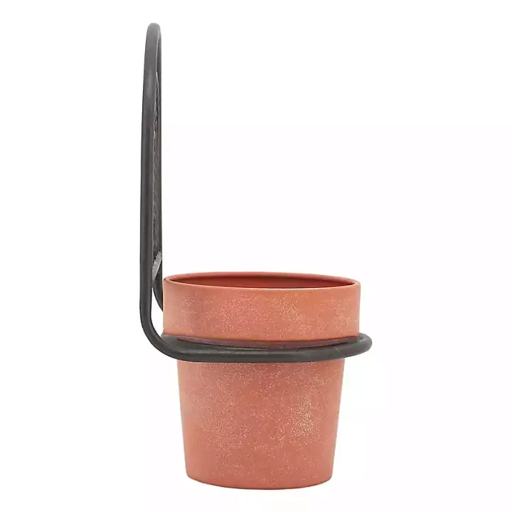 Black Metal Terracotta Arch Wall Planter, 11 in.