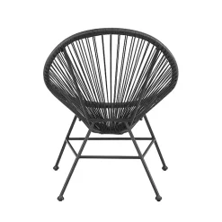 Black Metal Wicker Outdoor Chair