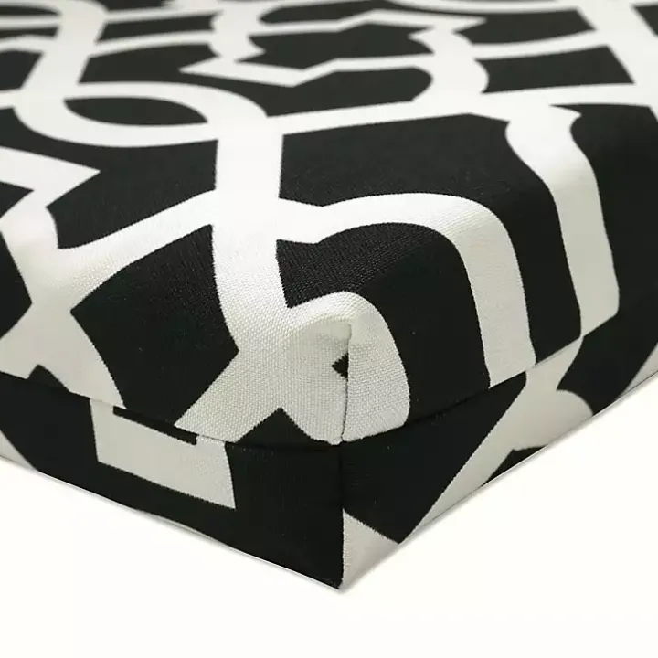 Black New Geometric Outdoor Chair Cushion